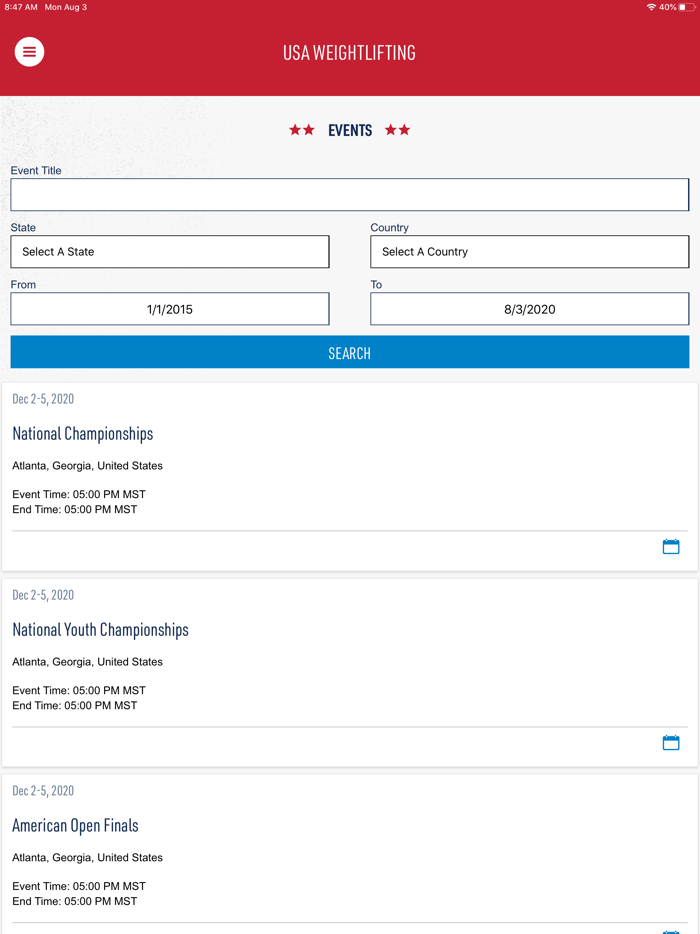 USA Weightlifting App