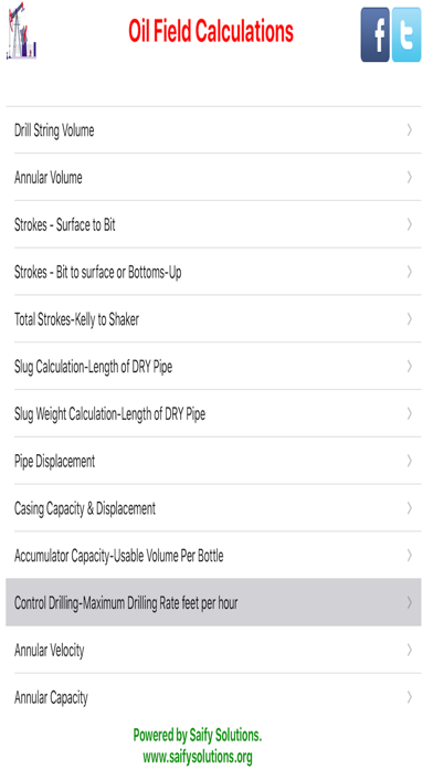 Oil & Gas Calculations Screenshot