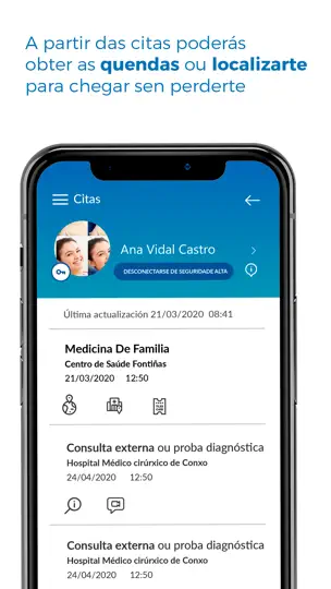Captura de pantalla de Sergas Móbil en iPhone 4