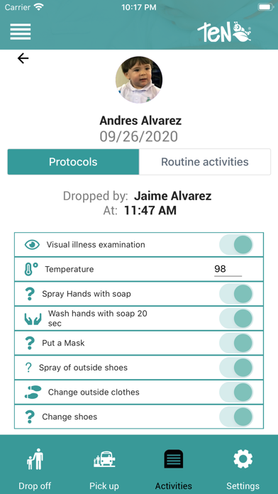 TEN Childcare App Screenshot