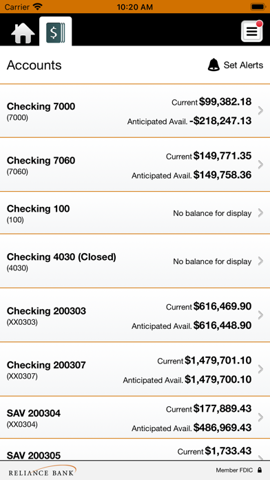 Reliance Bank MN Business Screenshot
