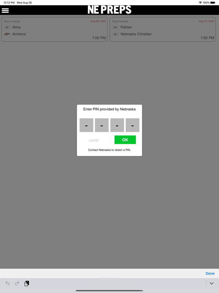 NE Preps Score Input