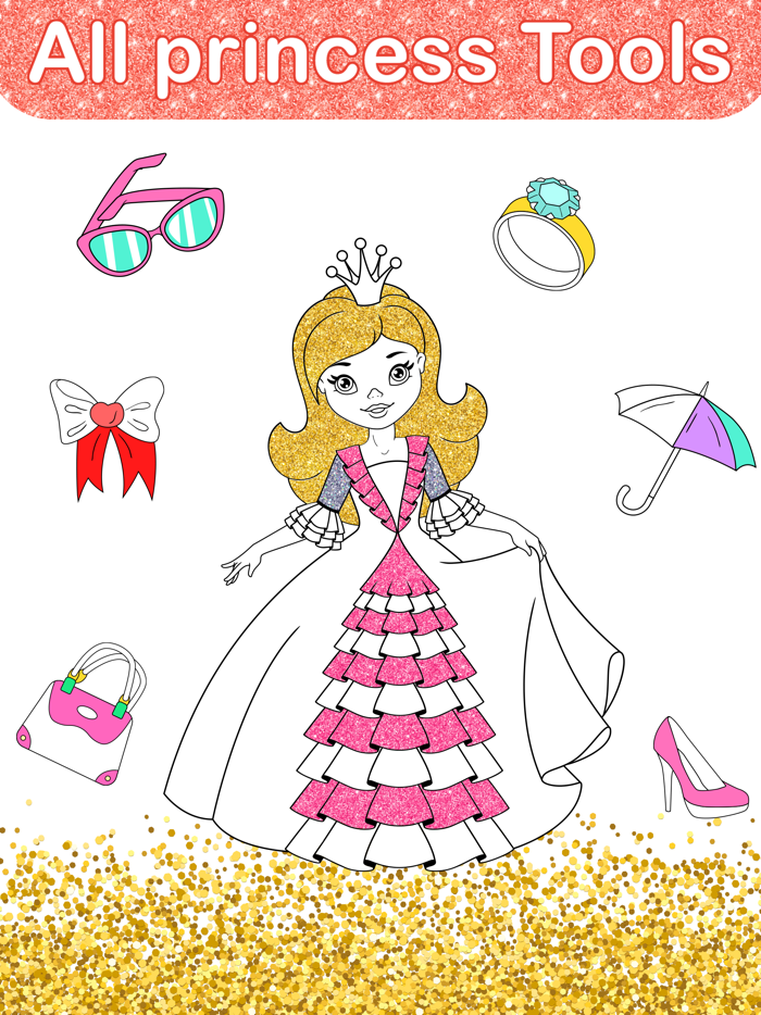 Dress Up  Glitter Coloring