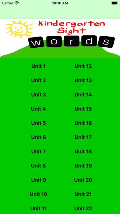 Kindergarten Sight Word(s) Screenshot