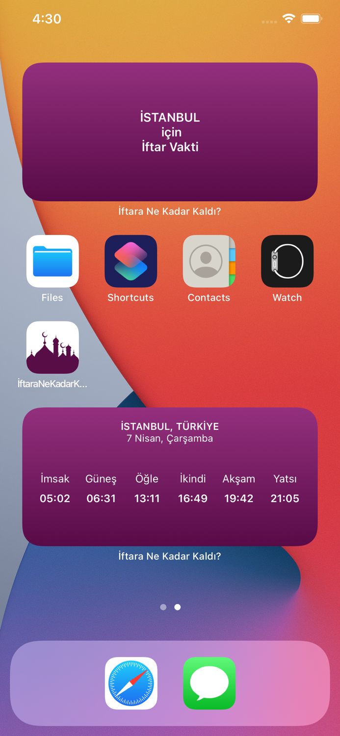 İftar Vakti - İmsakiye 2021