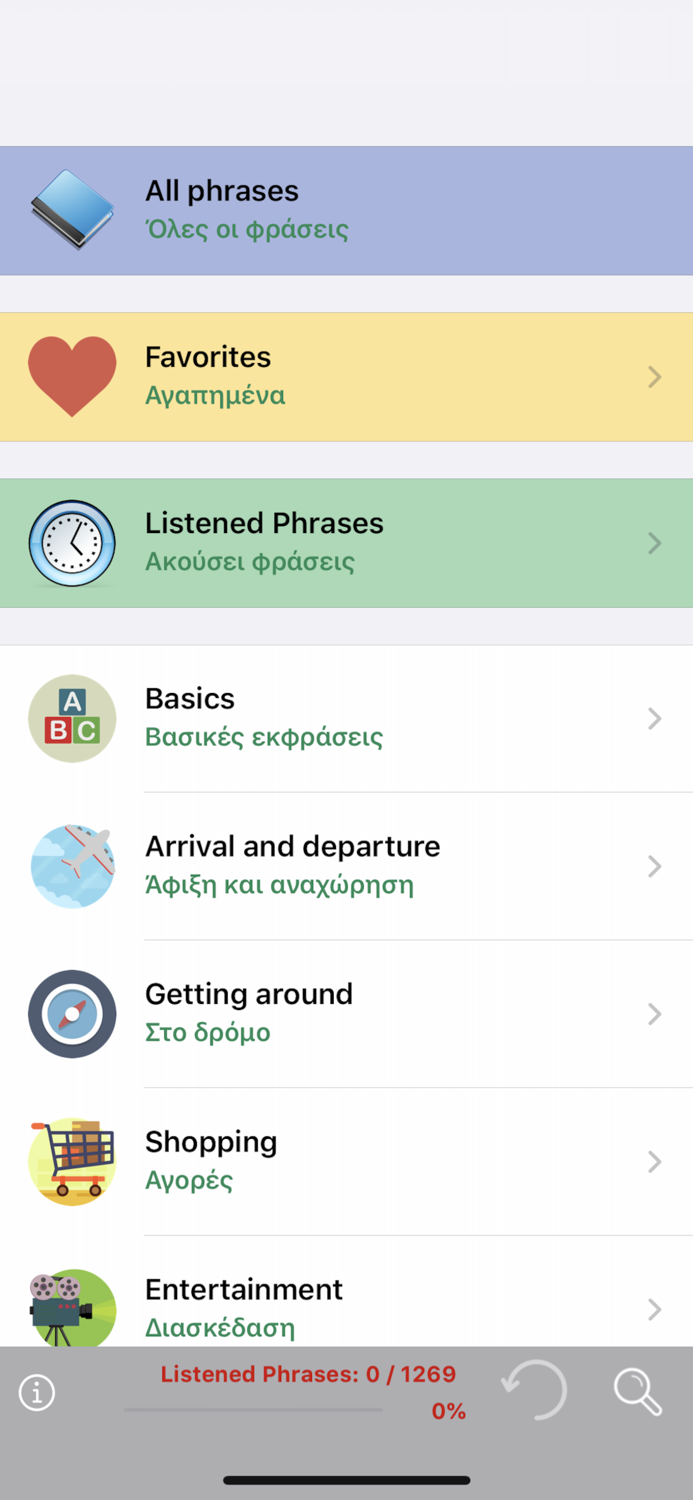 Greek Language Phrases and Words