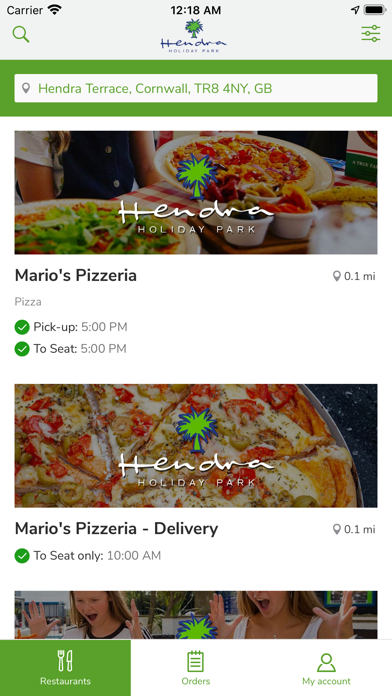 Hendra Holidays – Food & Drink Screenshot