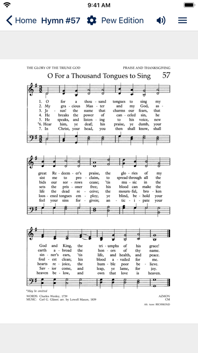 The United Methodist Hymnal Screenshot