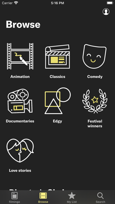 filmingo Arthouse Streaming Screenshot