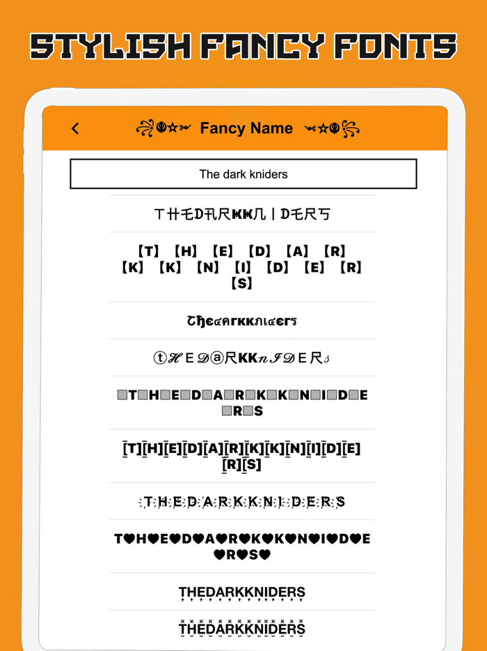 Nickname Creator Fancy Tex‪t