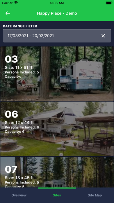 Camp Reservations Canada Screenshot