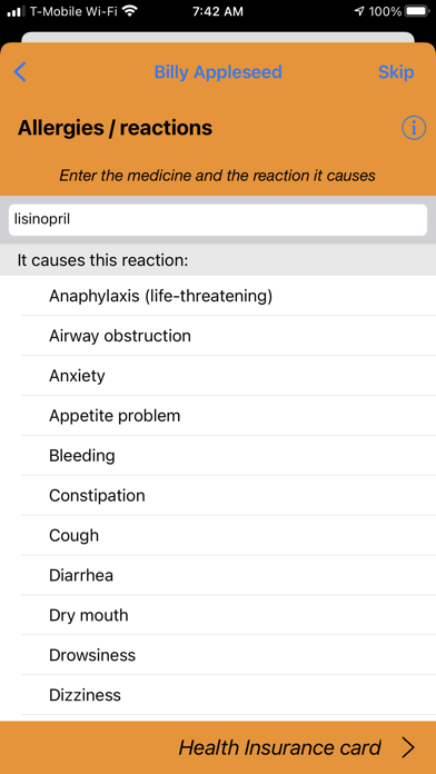 Health Timeline Medical Record Screenshot
