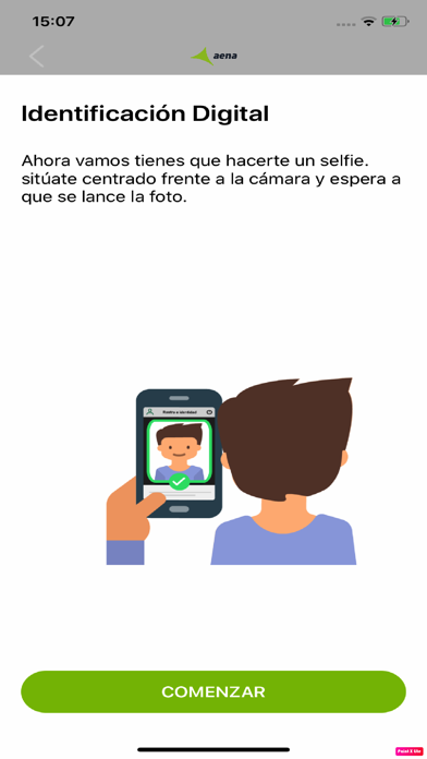 Aena. Registro biométrico Screenshot