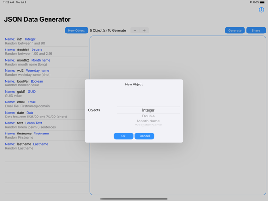 JSON Data Generator screenshot 2