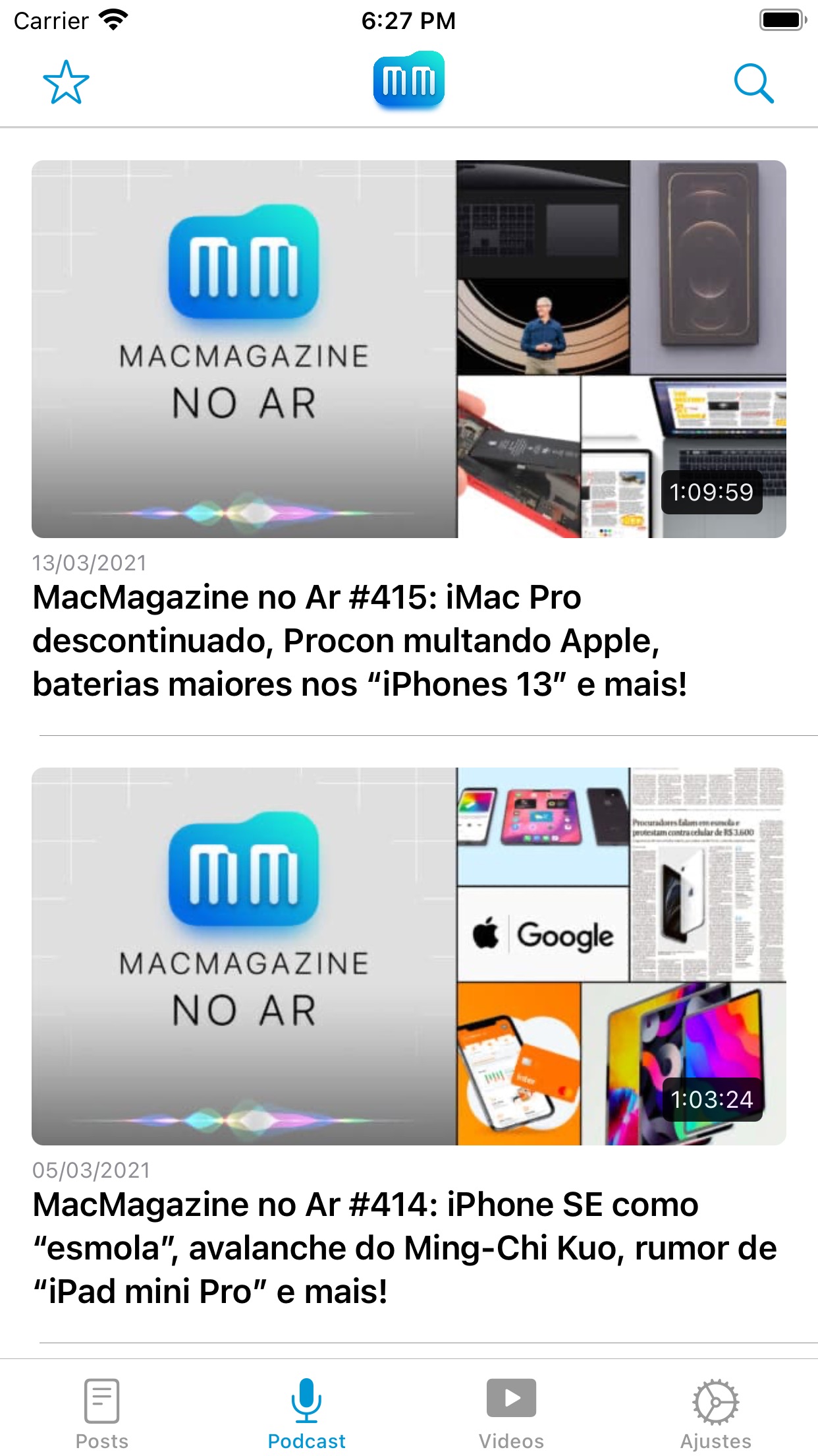 Screenshot do app MacMagazine