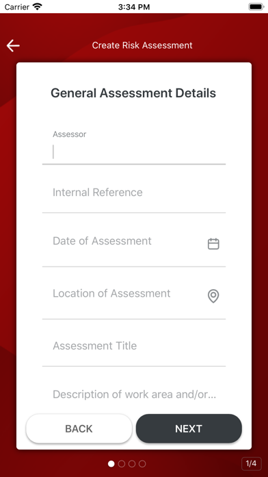 AssessNET Risk Assessments Screenshot