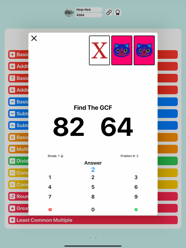 number ninja intermediate math app for iphone free download number