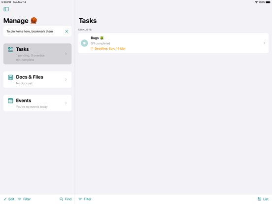 Screenshot #4 pour Manage: Tasks, Docs & Events