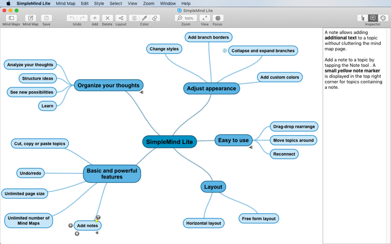 Скриншот из SimpleMind Lite