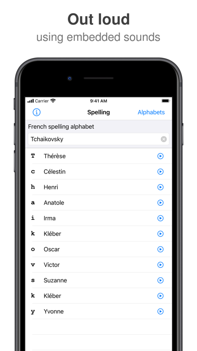 Screenshot #3 pour Phonetic alphabet for spelling