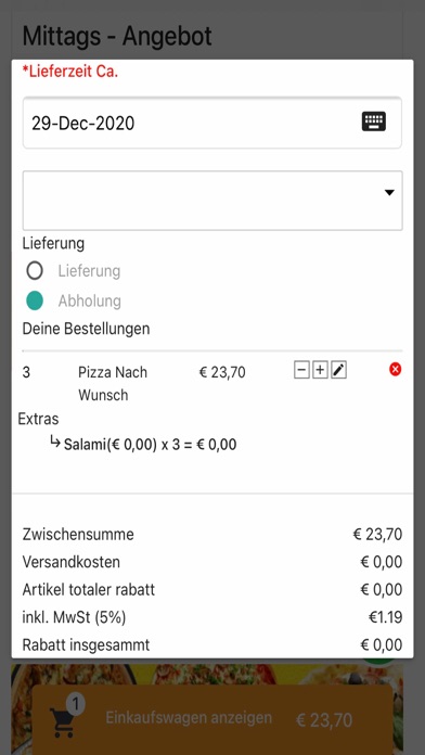 Piazza Italia Pizzeria Screenshot