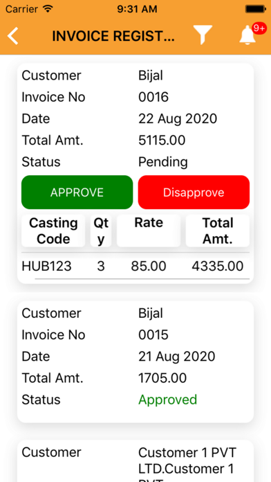 iCast Foundry ERP Screenshot