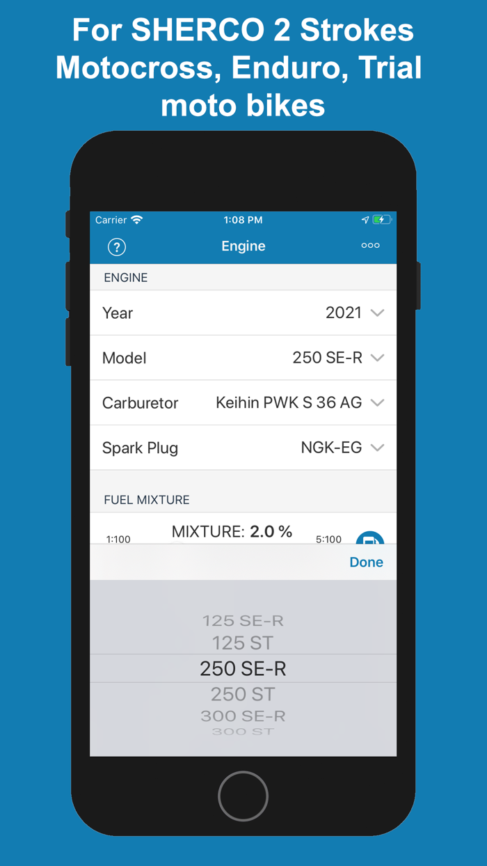 Jetting Sherco 2T Moto Bikes