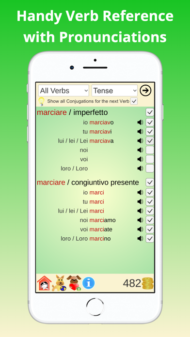 Verb Conjugations Italian Screenshot