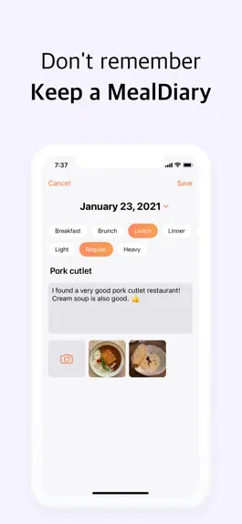 Game screenshot Mealiary - Food Diary apk