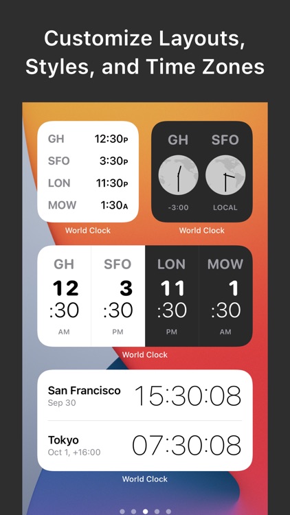 World Clock — Time Zone Widget