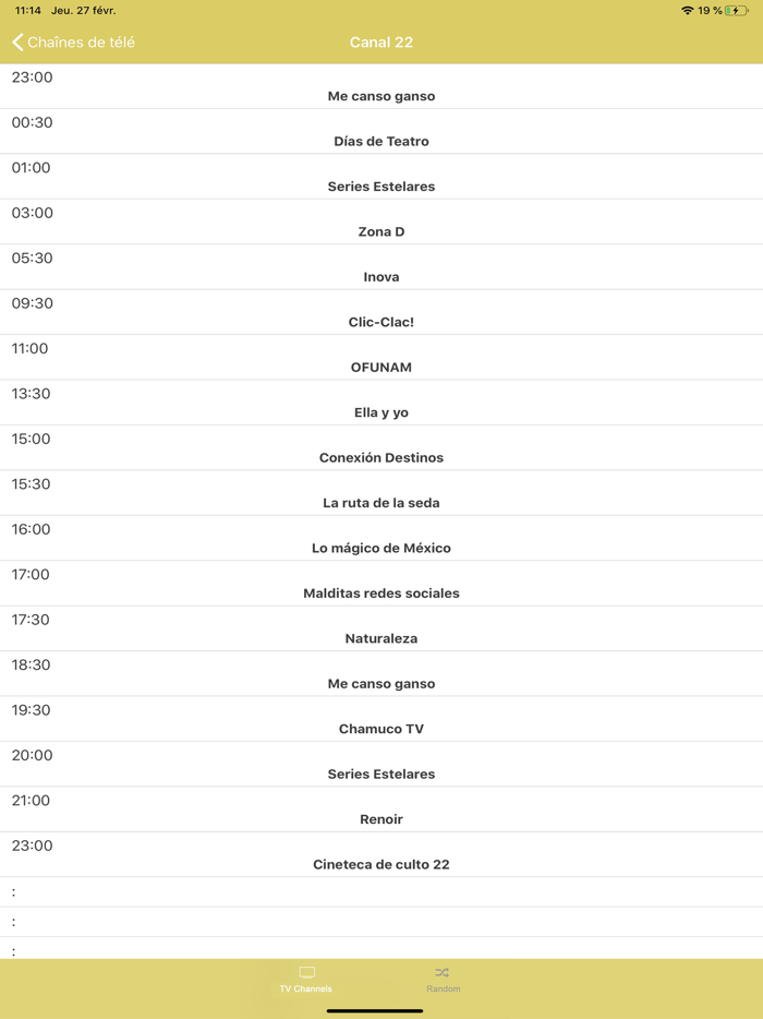 ► TV programación México