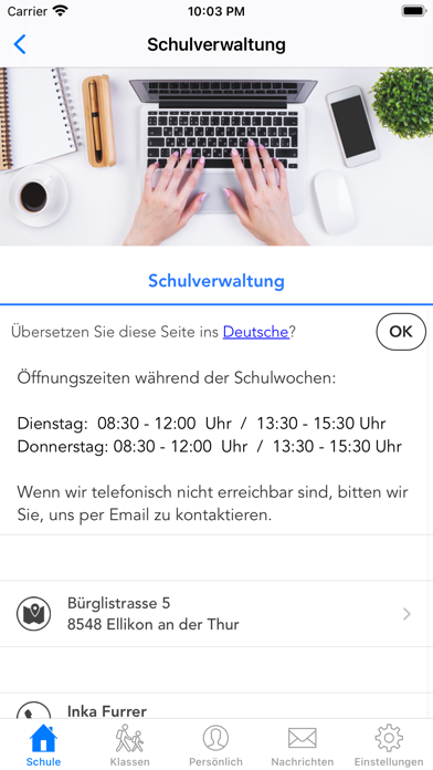 Schule Ellikon an der Thur Screenshot