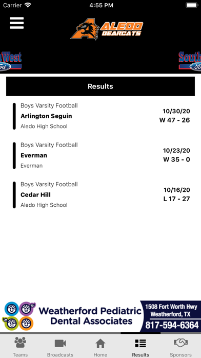 Aledo Bearcats Athletics Screenshot
