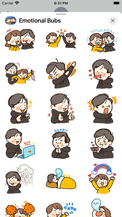 Emotional Bubs Stickers Screenshot