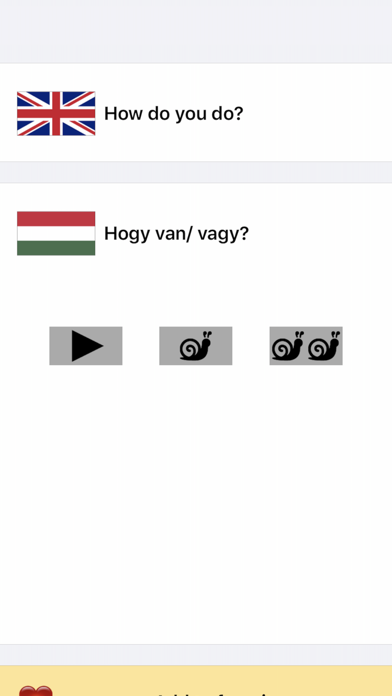 Hungarian Travel Phrasebook Screenshot