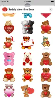 teddy valentine bear stickers iphone screenshot 4