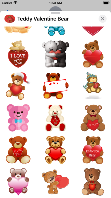 Teddy Valentine Bear Stickers Screenshot