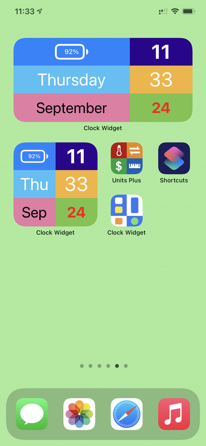 Clock Widget - Funky Colors