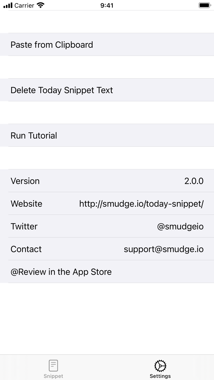 Today Snippet Widget