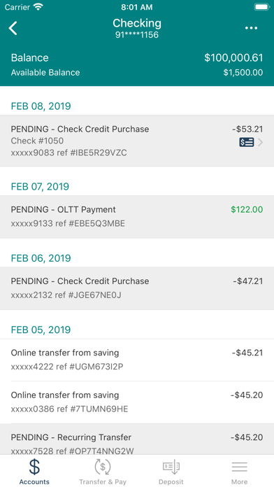 Pacific Cascade Mobile Banking Screenshot