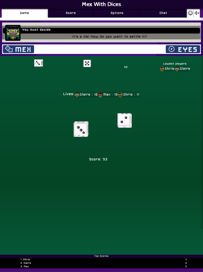 Mex With Dices Same Room