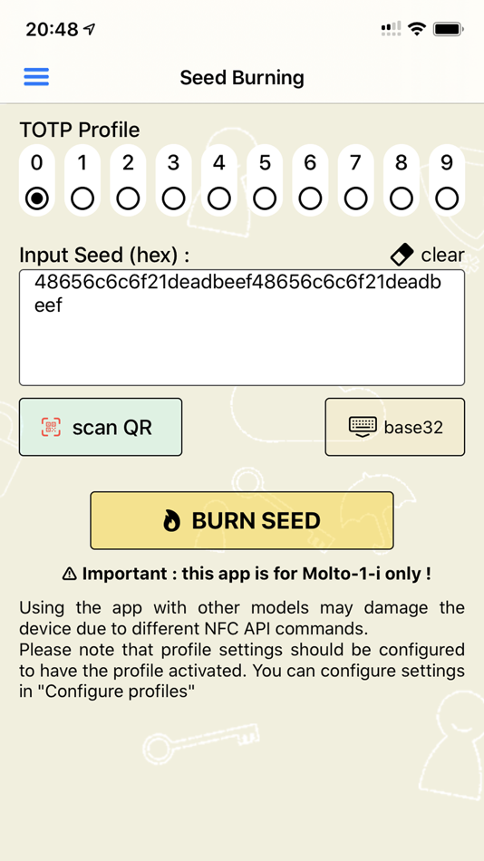 Molto-1-i NFC Burner (iOS) 由: TOKEN2 MULTIFACTOR AUTHENTICATION PRODUCTS AND SERVICES LTD Molto-1-i NFC Burner (iOS) 由: TOKEN2 MULTIFACTOR AUTHENTICATION PRODUCTS AND SERVICES LTD