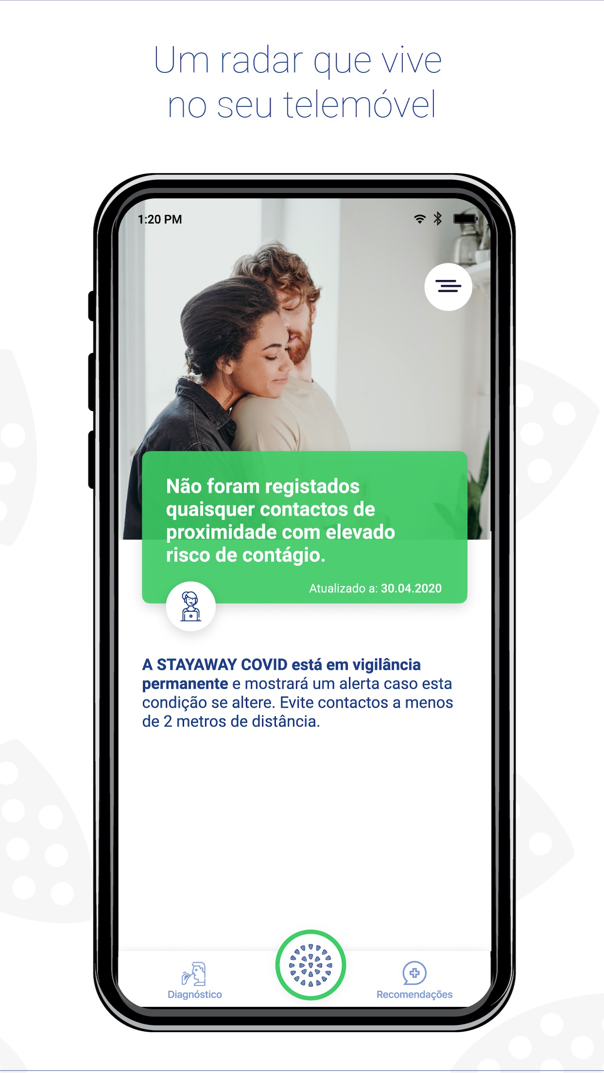 Screenshot do app STAYAWAY COVID