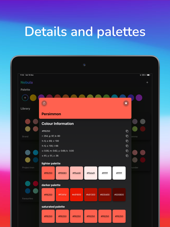 Nebula: Color Picker iPad screenshot 4 - Graphics & Design app