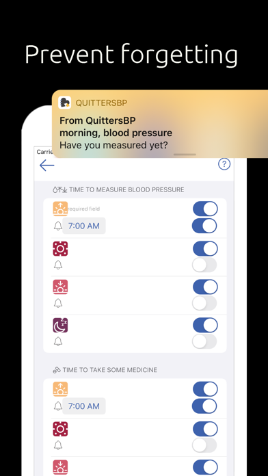 Quitter's Blood Pressure Memo Screenshot