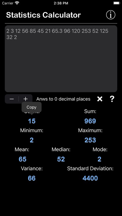 Statistics Calculator Plus