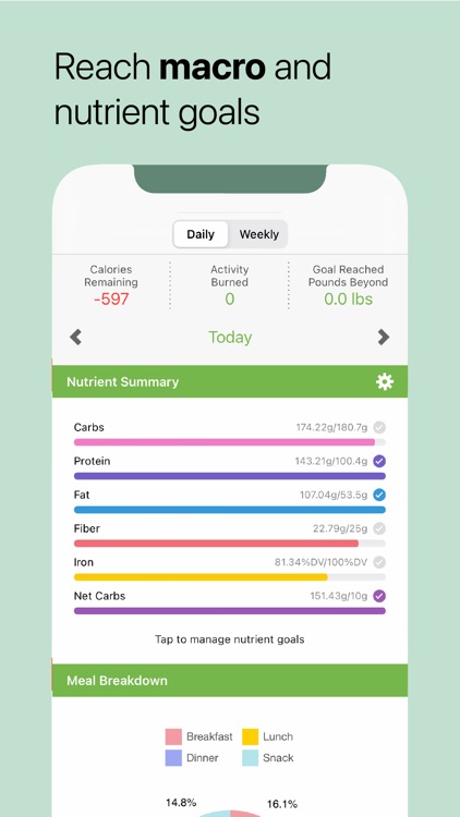 MooveFit Calorie, Keto Counter