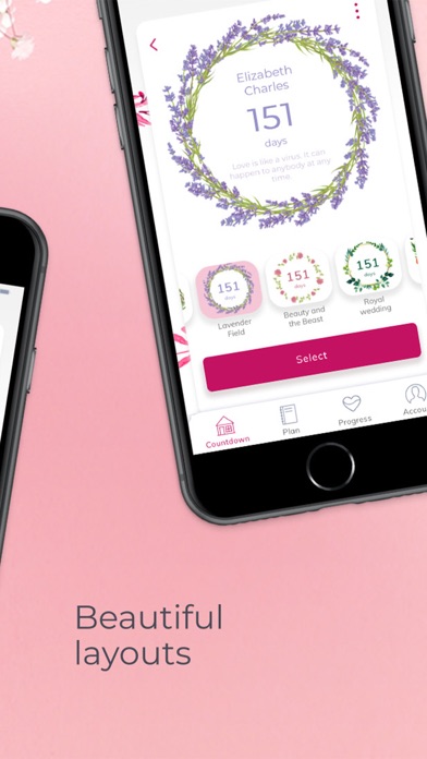 App Wedding planner, countdown Screenshot