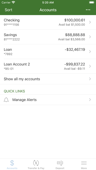 Liberty Bank and Trust Company Screenshot