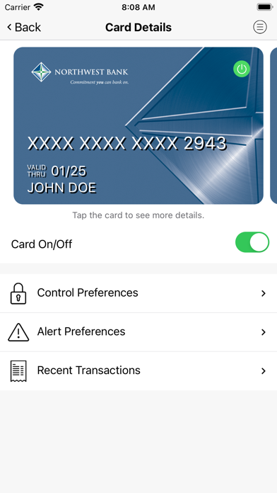 Northwest Bank Card Secure Screenshot